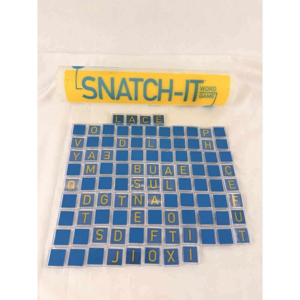 Game Snatch-It Word Game Complete 100 Tiles Vintage Fast Action Letter Game